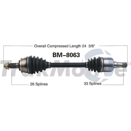Surtrack Axle Cv Axle Shaft, Bm-8063 BM-8063
